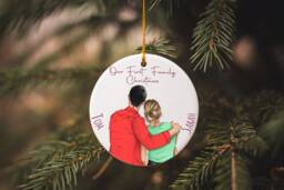 Personalized First Christmas Ornament Couple Photo Bauble - thumbnail 1