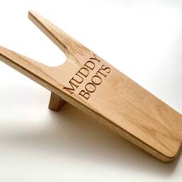 Oak Boot Jack - Personalised Handmade Pull Autumnal Engraved Homeware Bespoke Gift - thumbnail 3