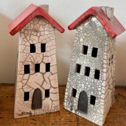 Raku House Candle Holder By Nathalie Hamill - thumbnail 2
