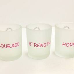 Rhinestone Pink Ribbon Votive Candle Holders - Set Of 3 - thumbnail 2