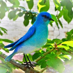The Mountain Bluebird Doll - Felt Art Action Figure Of The State Bird Idaho & Nevada. It Is Unique Gift For Best People - thumbnail 2