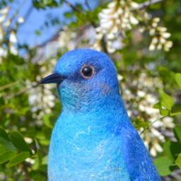 The Mountain Bluebird Doll - Felt Art Action Figure Of The State Bird Idaho & Nevada. It Is Unique Gift For Best People - thumbnail 3