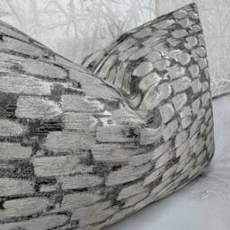 Cushion Pillow Cover Velvet For Sofa Bed Designer Fabric Voyage Cream Furnishing High Quality Rectangle Double Sided - thumbnail 3