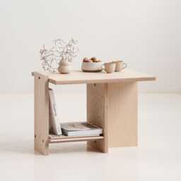 Japandi Square Coffee Table With Shelf, Wooden Table, Minimalist Handmade Furniture - thumbnail 1