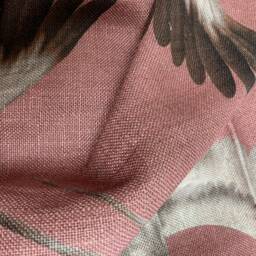 Azzuro Dreamy Half-Linen Fabric With Cranes, Sold By The Meter From Carlucci, 6 Colors - thumbnail 2