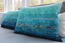 Turquoise Blue Quilted Pillow Shams - Choose Your Size Made To Order