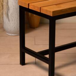 Konk ??? Outdoor Worker's Bench [Metal Legs] Bespoke Sizes Available Oak Modern Seat, Minimalist Alfresco Dining Seating Outside - thumbnail 4
