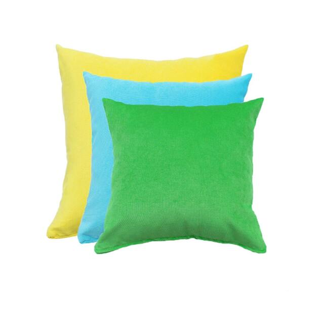 Microfiber Pillow Cover - Yellow, Blue, Green & Gray - image 1