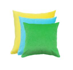Microfiber Pillow Cover - Yellow, Blue, Green & Gray - thumbnail 1