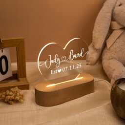 Led Heart Couple Name Light, Shaped Light, Custom Wedding Night Light, Anniversary Gift, Bedroom Lamp, Home Decor, Valentine's Day Gift - thumbnail 2