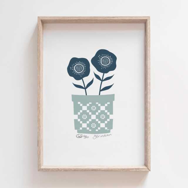 Welsh Friends Print, Print Ffrindiau, Blodau, Flowers Gifts, Blanced Gymreig, Blanket - image 1