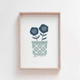 Welsh Friends Print, Print Ffrindiau, Blodau, Flowers Gifts, Blanced Gymreig, Blanket - thumbnail 3