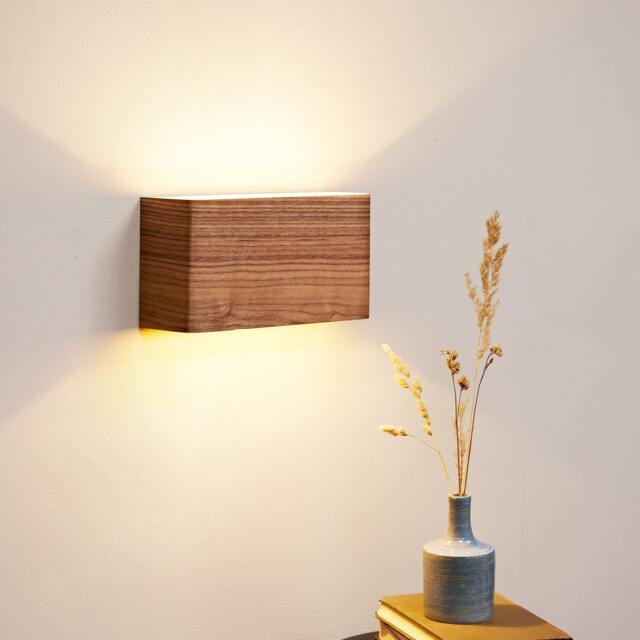 Curved Plywood Wall Sconce Rustic Modern Bedside Lamp - image 1