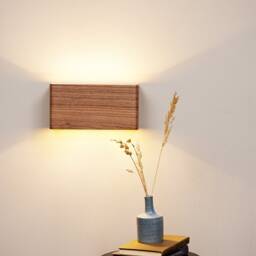 Curved Plywood Wall Sconce Rustic Modern Bedside Lamp - thumbnail 2