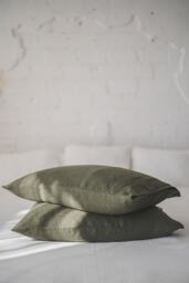 Natural Softened Linen Pillowcase, Handmade Pillowcase With Envelope Closure, Standard, King, Queen, Custom Sizes Pillowcases - thumbnail 1