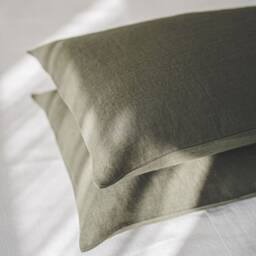 Natural Softened Linen Pillowcase, Handmade Pillowcase With Envelope Closure, Standard, King, Queen, Custom Sizes Pillowcases - thumbnail 2