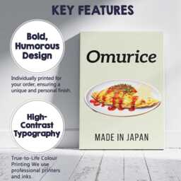 Japanese Omurice Omelette Rice Food Illustration Canvas Wall Art Print Decor Picture Ready To Hang - thumbnail 2