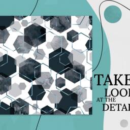 Hexagon Watercolor Trendy Print Vinyl Flooring, White Linoleum, Gray Vivid Colors Inks, Abstract High Quality Print, Waterproof Material - thumbnail 2