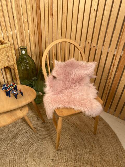Delicate Soft Pink, Cute & Tiny Genuine Sheepskin Throw , Pink Sheepskin, Wool Baby - image 1