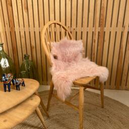 Delicate Soft Pink, Cute & Tiny Genuine Sheepskin Throw , Pink Sheepskin, Wool Baby - thumbnail 3