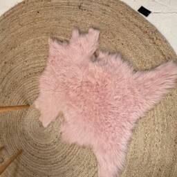 Delicate Soft Pink, Cute & Tiny Genuine Sheepskin Throw , Pink Sheepskin, Wool Baby - thumbnail 2