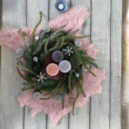 Delicate Soft Pink, Cute & Tiny Genuine Sheepskin Throw , Pink Sheepskin, Wool Baby - thumbnail 4