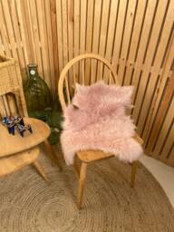 Delicate Soft Pink, Cute & Tiny Genuine Sheepskin Throw , Pink Sheepskin, Wool Baby - thumbnail 1