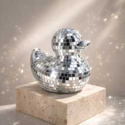 Mirror Mosaic Duck Ornament - Disco Glam Sparkle Decor Fun Gift For Her Birthday & Housewarming - thumbnail 4