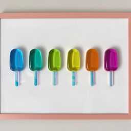 Rainbow Popsicle Resin Wall Art Handmade Pop Art Decor - 12x16 - thumbnail 4