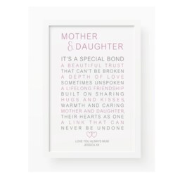 Mother Daughter Poem Print Fine Art Textured Paper, Gift For Mum - thumbnail 1