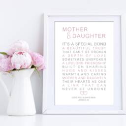 Mother Daughter Poem Print Fine Art Textured Paper, Gift For Mum - thumbnail 3