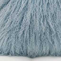 Light Blue Mongolian Sheepskin Fur Cushion Made To Order Custom Sizes Double/Single Sided - thumbnail 2
