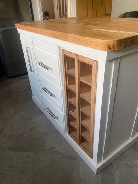 The Bedford Kitchen Island Oak Top, Custom Color Choice - image 1