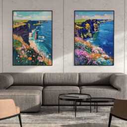 Cliffs Of Moher Poster Set 2, Ireland Travel Print, Vintage UK Coastal Wall Art, Retro Seaside Poster, Scenic Irish Landscape - thumbnail 3