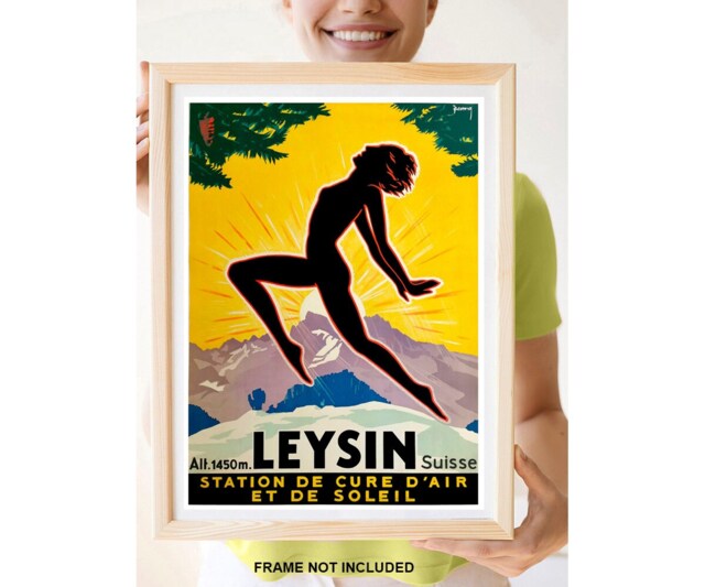 Reprint Of A Vintage Travel Poster To Leysin, Switzerland - image 1