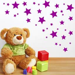62 Mix Size Stars Wall Stickers Kid Decal Art Nursery Bedroom Vinyl Decoration - thumbnail 1