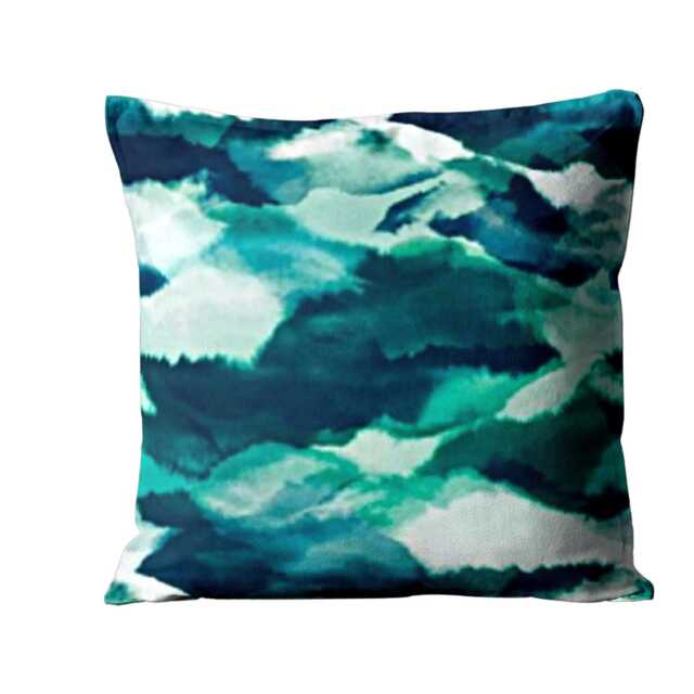 Harlequin Fabrics Minako, Teal Blue, Turquoise & Light Blue Velvet Cushion Cover, Throw Pillow Home Decor - image 1