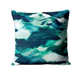 Harlequin Fabrics Minako, Teal Blue, Turquoise & Light Blue Velvet Cushion Cover, Throw Pillow Home Decor - thumbnail 1