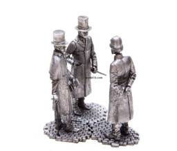 Tin 54mm Sherlock Holmes, Dr. Watson & Inspector G. Lestrade. Arthur Conan Doyle 132 Scale Metal Figurine - thumbnail 1