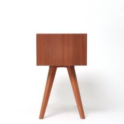 Mid Century Modern Solid Sapele - Mahogany Nightstand With Copper Front, Midcentury Bedside Table - thumbnail 4