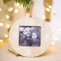 Personalised Christmas Tree Photo Frame Decoration, Personalised Bauble, Stocking Filler - thumbnail 2