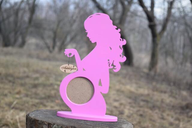 Personalized Baby Gift Set Photo Picture Frame Pregnant Woman Wood Ultrasound Sonogram Pregnancy Girl Shower Gender Reveal - image 1
