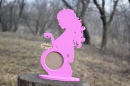 Personalized Baby Gift Set Photo Picture Frame Pregnant Woman Wood Ultrasound Sonogram Pregnancy Girl Shower Gender Reveal