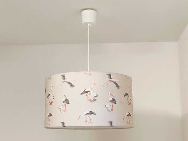 stork-Patterned Lampshade/Pendant Light - Perfect Gift Idea For Christmas, Birthdays, Or Any Romantic Nature-Themed Nursery Decor - image 1