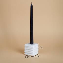 White Marble Candlestick Holder Natural Stone Modern Decor - 2.3 - thumbnail 2