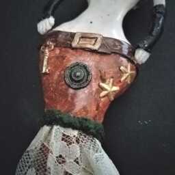 steampunk Mermaid Hanging Sculpture - thumbnail 3