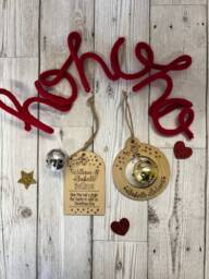 Personalised Christmas Bell Believe Tag, Eve Box Filler