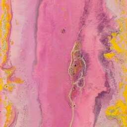 Pink & Yellow Modern Wall Clock With Contemporary Art Design, Unique Glass Illuminated Table Lamp Clock, Abstract Decor - thumbnail 3