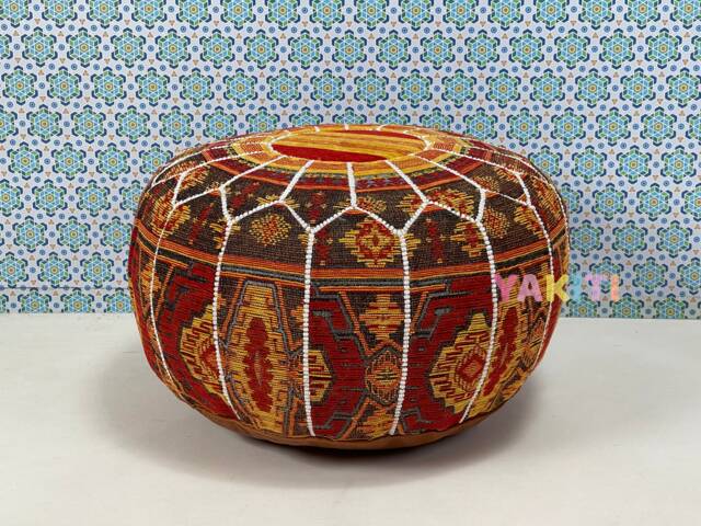 Yakiti - Casual Moroccan Pouf, Decorative Stylish Living Room Bohemian Chair Pouf Footstool Cover, Home Design - image 1