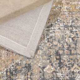 Faded Pink Blue Traditional Curvilinear Aged Cotton Chenille Rectangular Rug - thumbnail 4